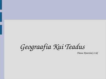 Geograafia kui teadus