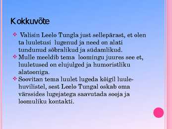 Leelo Tungal- Tedremäng- #7