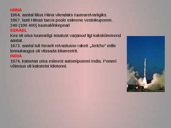 Tuumarelvastus praegu ja tuumariigid #11