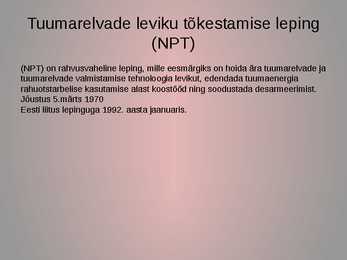 Tuumarelvastus praegu ja tuumariigid #15