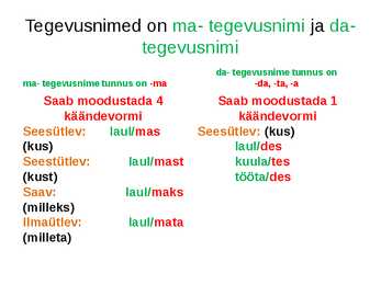 Tegusõna käändelised vormid #3