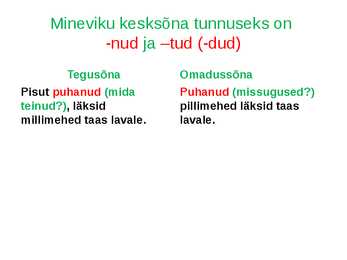 Tegusõna käändelised vormid #5