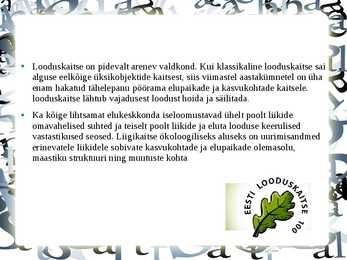 Looduskaitse korraldus Eestis #3