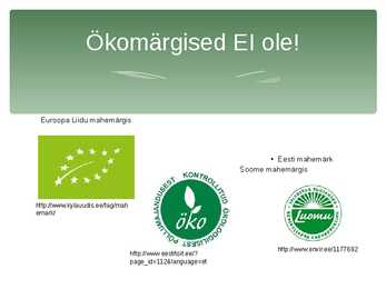 Keskkonnamärgised S N LUII #8