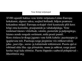 VENE KÖÖK #3