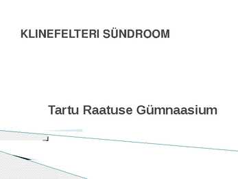 KLINEFELTERI SÜNDROOM