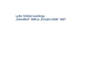 Lydia Koidula luulekogu