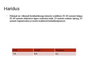 Heaolumajandus mõõtmise ja hindamise rahvusvahelised süsteemid #6