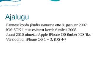 iOS Tarkvara #3