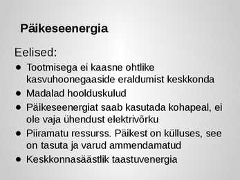 Taastuvenergia roll energiamajanduses #3