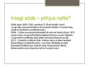Loodusressursid konfliktide allikana #3