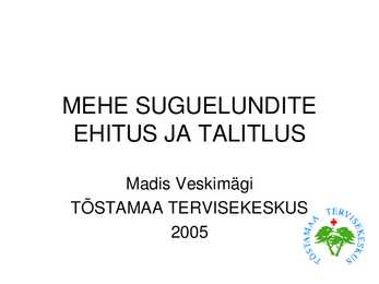 MEHE SUGUELUNDITE EHITUS JA TALITLUS