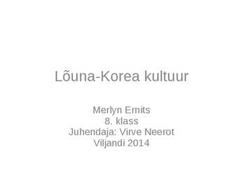 Lõuna-Korea kultuuri esitlus