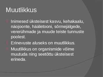 Pärilik ja mittepärilik muutlikkus #2