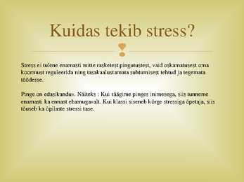 Negatiivne stress gümnasisti elus #11