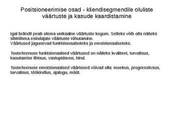 Positsioneerimine ja sihtturundus #18