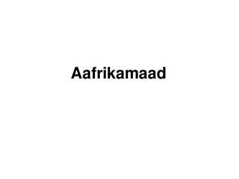 Aafrikamaad