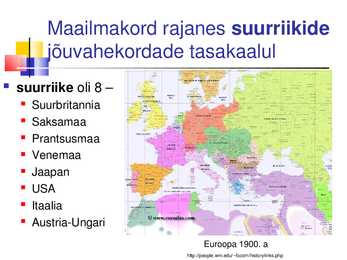 Imperialismiajastu ja ühiskond 20-sajandi algul #3