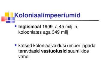 Imperialismiajastu ja ühiskond 20-sajandi algul #8