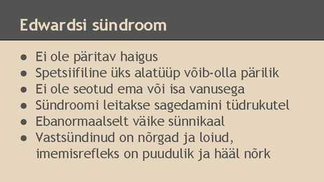 Edwardsi sündroom #5