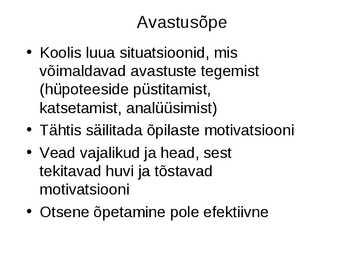 Pedagoogiline psühholoogia #21