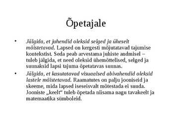 Kognitiivsed protsessid-Areng ja roll õppimisel #8