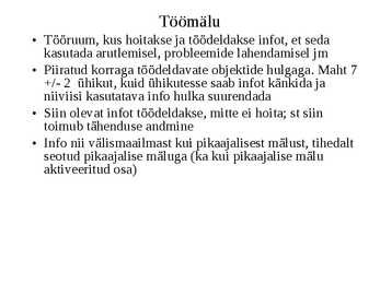 Kognitiivsed protsessid-Areng ja roll õppimisel #9