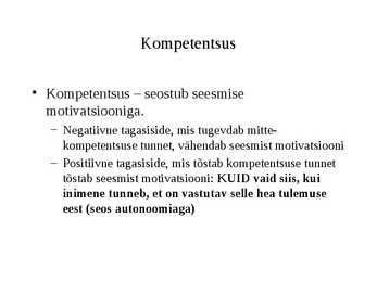 Motivatsioon ja motiveerimine #13