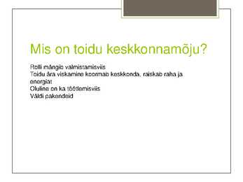 Toidu keskkonnamõju #2