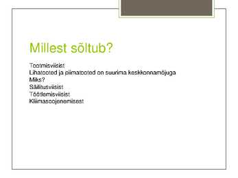 Toidu keskkonnamõju #4