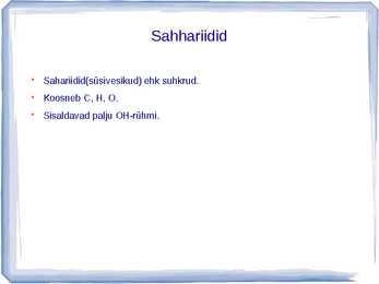 Eluks olulised süsinikuühendid #3