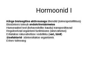 Endokriinnäärmed e-sisenõrenäärmed #2