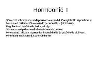 Endokriinnäärmed e-sisenõrenäärmed #3