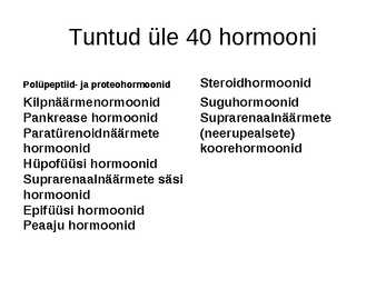 Endokriinnäärmed e-sisenõrenäärmed #5