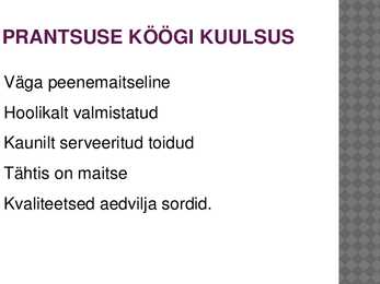 PRANTSUSE KÖÖK #3