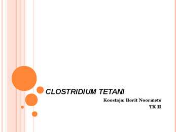 Clostridium Tetani