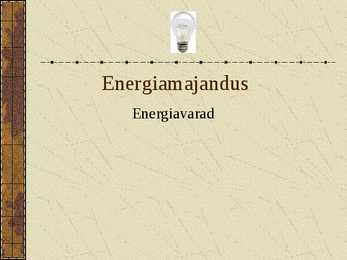 Energiamajandus-Energiavarad