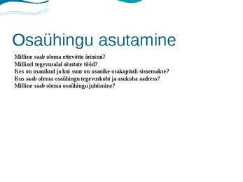 OSAÜHINGU ettekanne #3