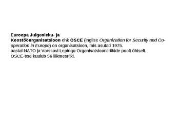 Euroopa Julgeoleku- ja Koostööorganisatsioon #2