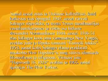 Jerome David Saliger #3