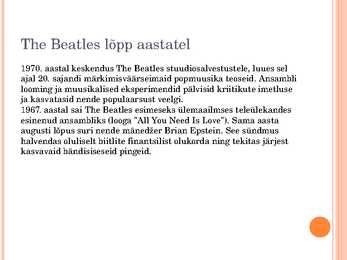The Beatles esitlus #11