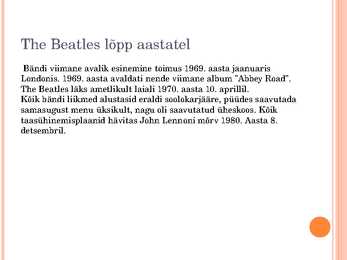 The Beatles esitlus #12