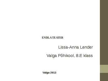 Endla teater - esitlus