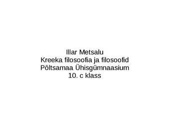 Kreeka filosoofia ja filosoofid