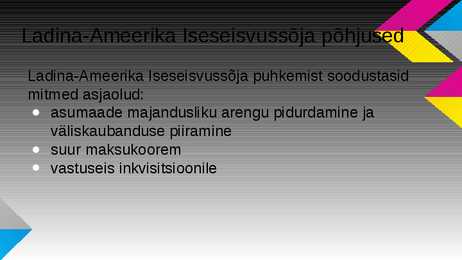 Ladina-Ameerika 19 sajandil ja 20 sajandi algul- #3