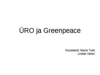 ÜRO ja Greenpeace