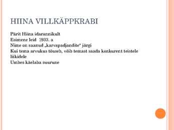 HIINA VILLKÄPPKRABI #3