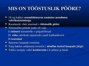TÖÖSTUSLIK PÖÖRE EUROOPAS #2