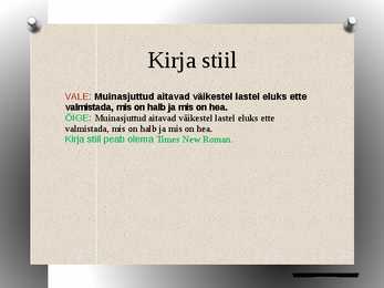 Kõige sagedasemad vormistusvead #3