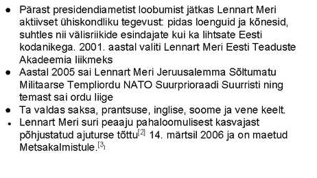 Ajaloo ettekanne LENNART MERI #5